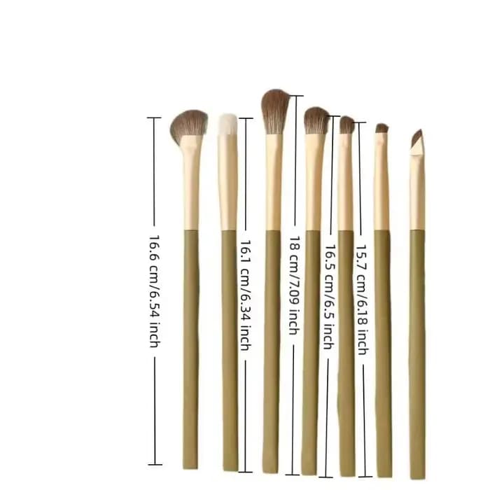 Ensemble de 7 pinceaux de maquillage verts