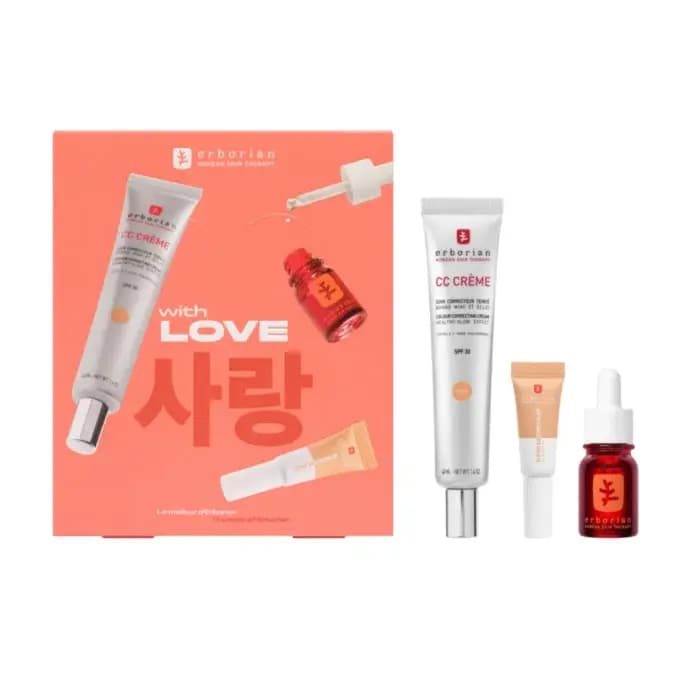 Erborian CC Crème Soin Correcteur Teinté Spf30 Doré 40ml Coffret 3 Produits
