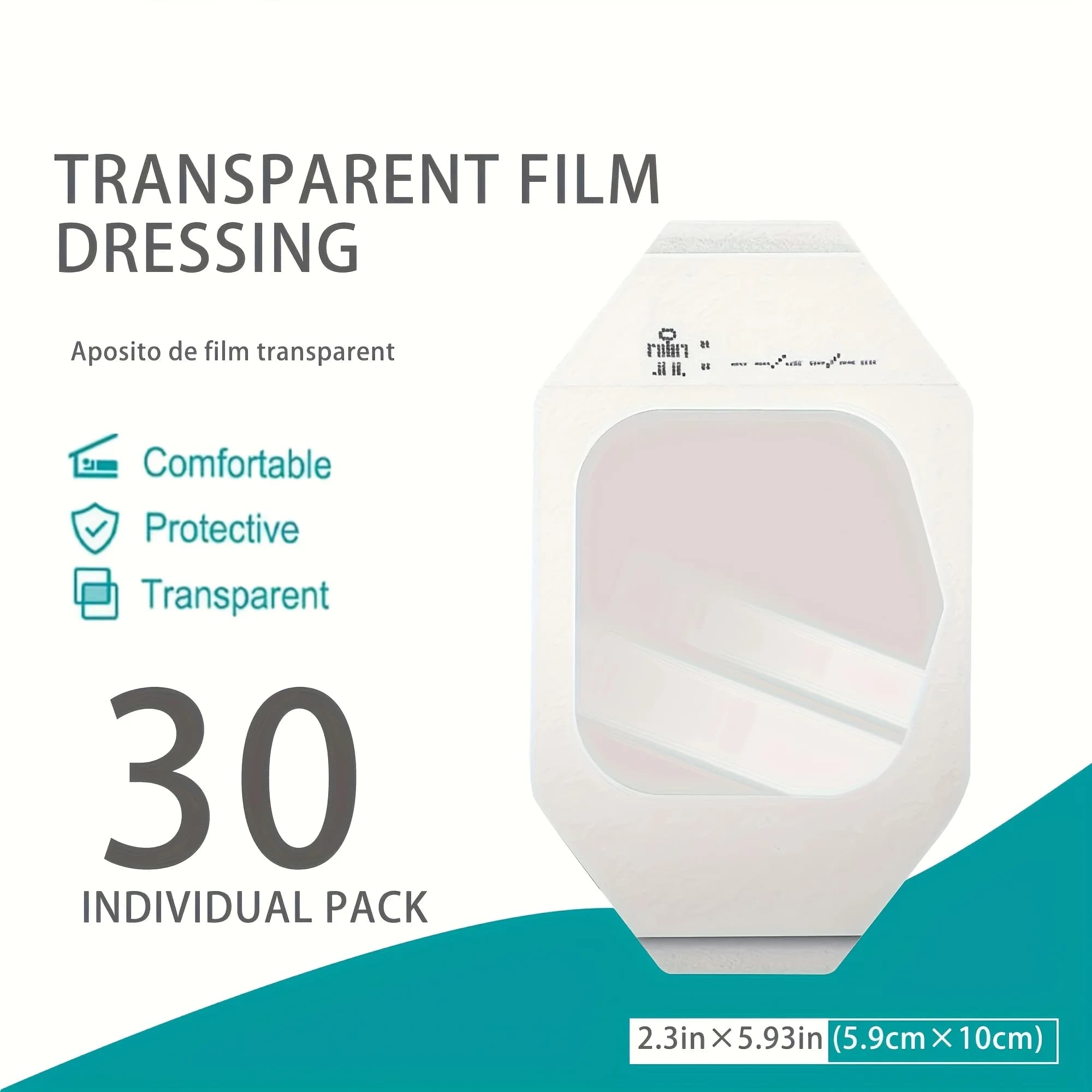 Lot de 30 pansements en film transparent - Bandages auto-adhésifs, adaptés à la protection des plaie