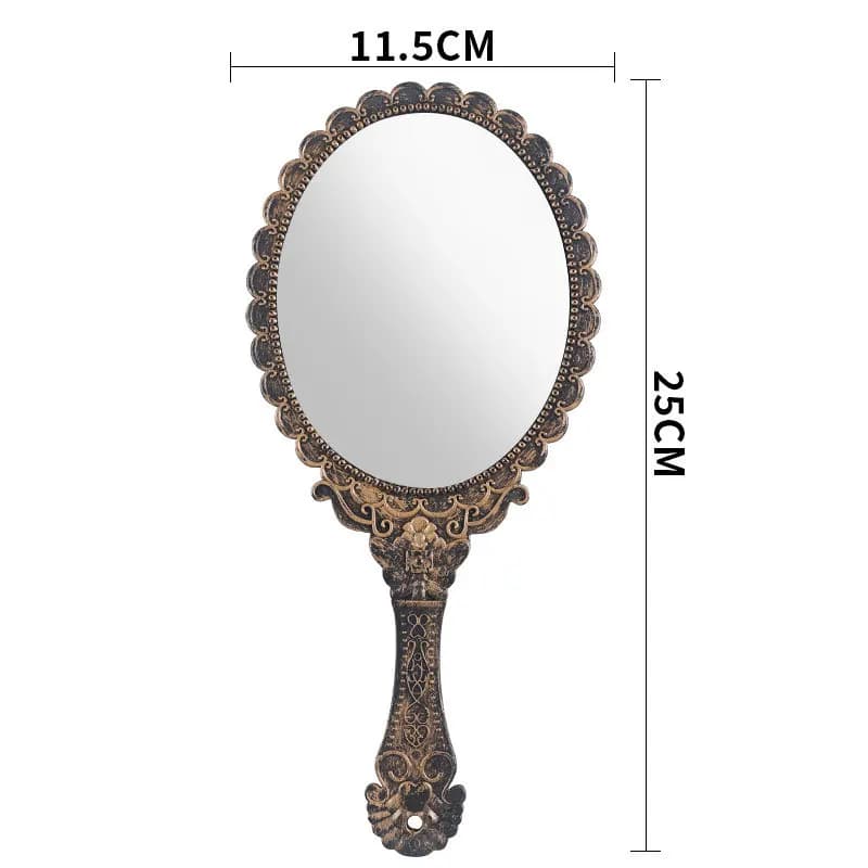 Miroir de maquillage vintage, miroir à cadre beige vintage, miroir haute définition, élégant pour un
