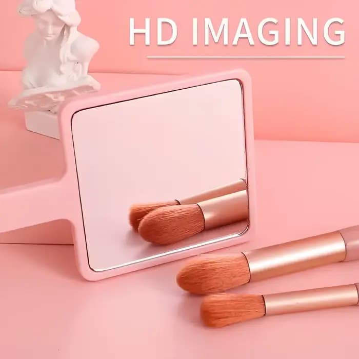 Miroir de maquillage portatif pour Extension de cils, miroir de vanité carré avec poignée en plastiq