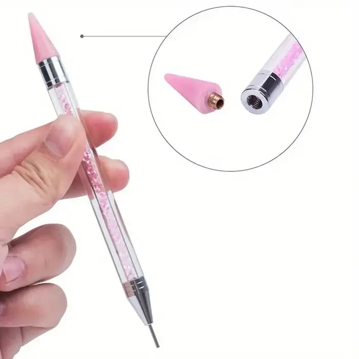 Ensemble de stylos diamant à double extrémité pour manucure, avec crayons, pincettes en acier inoxyd