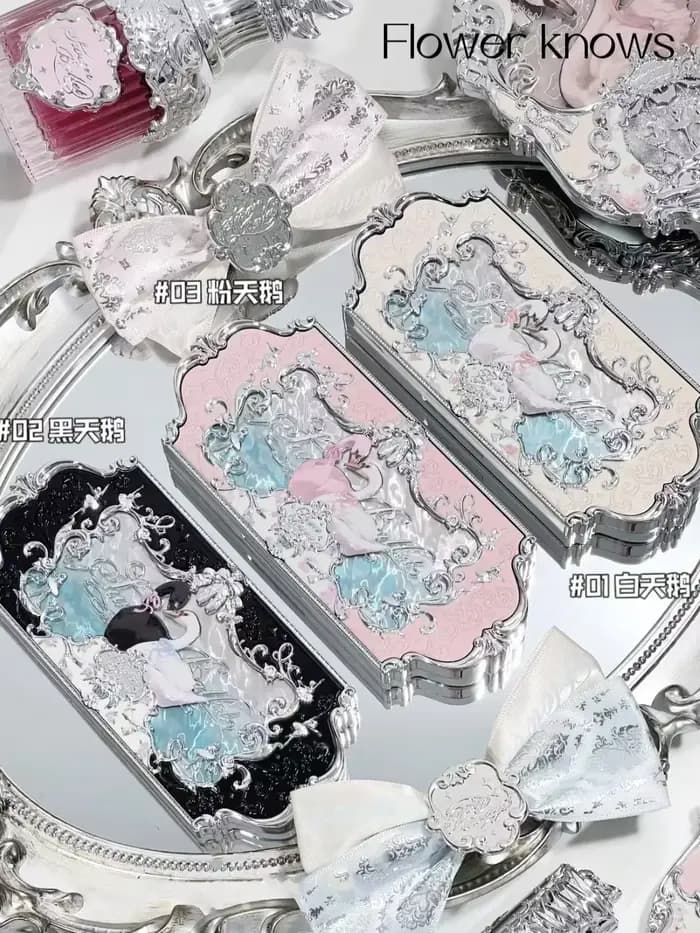 Fleur connaît le cygne Ballet fard à paupières 6 couleurs Palette mat miroitant paillettes mixte lon