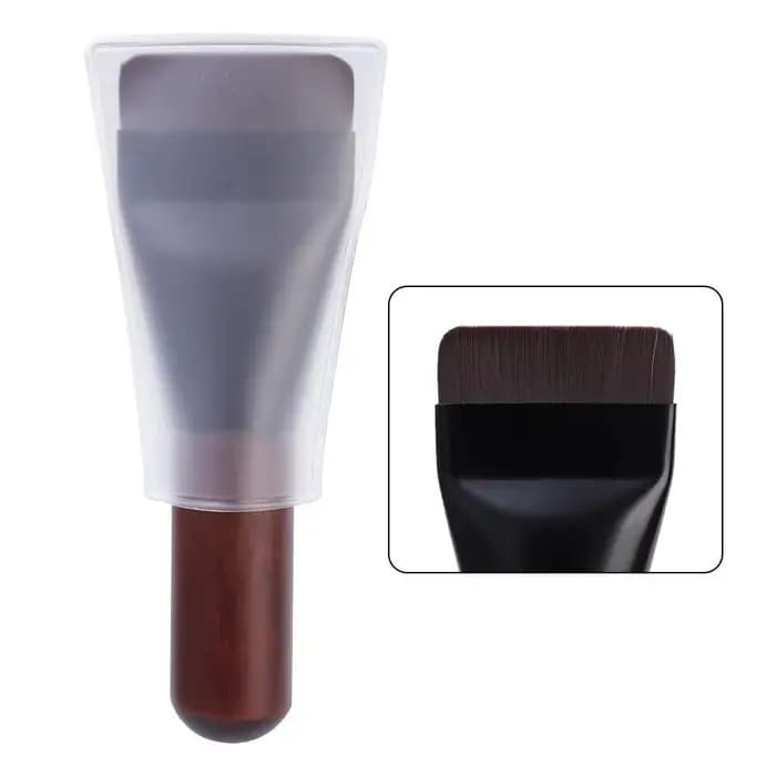 Pinceau de fond de teint Ultra fin, brosse de Contour du visage à tête plate, manche en bois, brosse