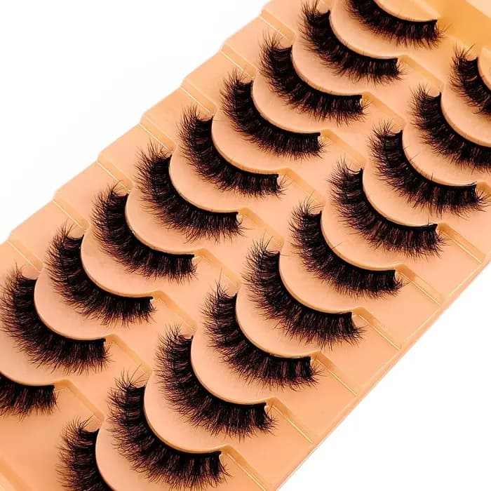 Nouvelles 7/10 paires de faux cils en vison synthétique faits à la main, maquillage naturel nude, si
