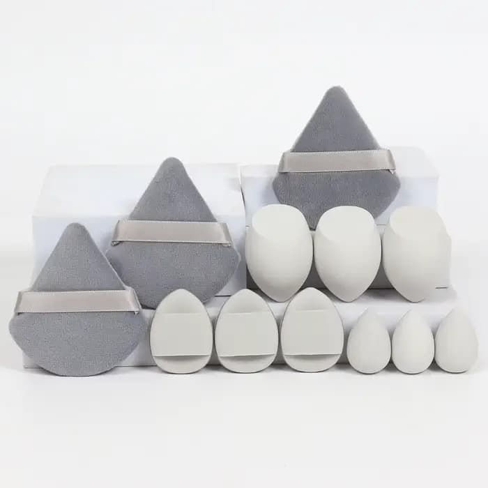 Ensemble d'éponges de maquillage polyvalentes, mélangeur cosmétique, œufs de beauté, Triangle en vel