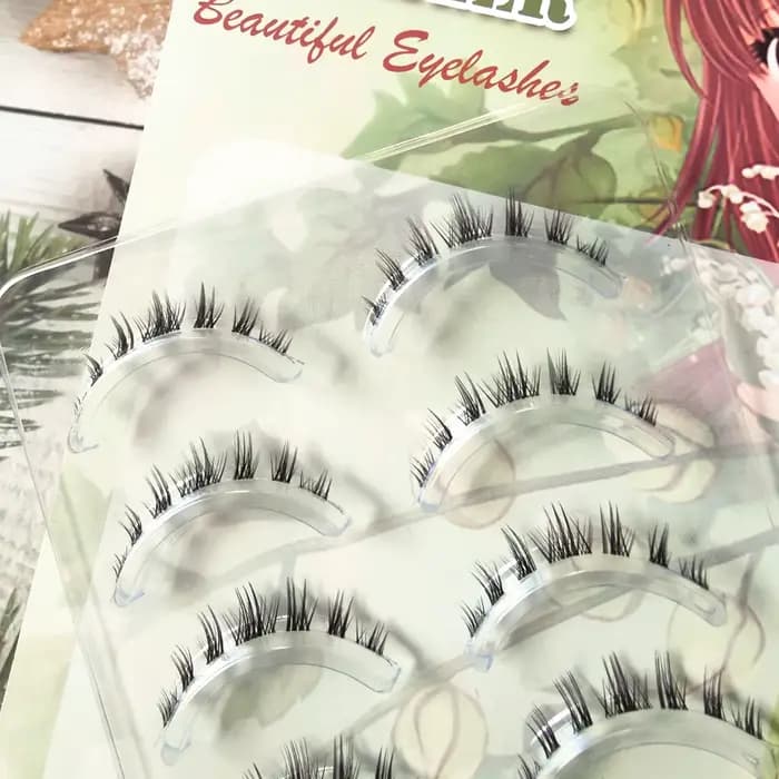 5 paires de cils inférieurs épais bande transparente sous les cils cils inférieurs doux à la main Ma