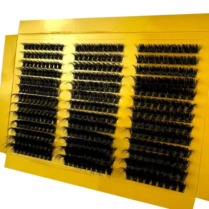Cils individuels en éventail 5D, épais et moelleux, courbure C/D, effet naturel, 290 éventails, 60+8