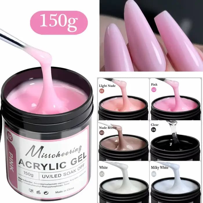 1 pot 100/150g Poly Gel pour ongles UV LED durci constructeur Gel pour ongles acrylique cristal Exte