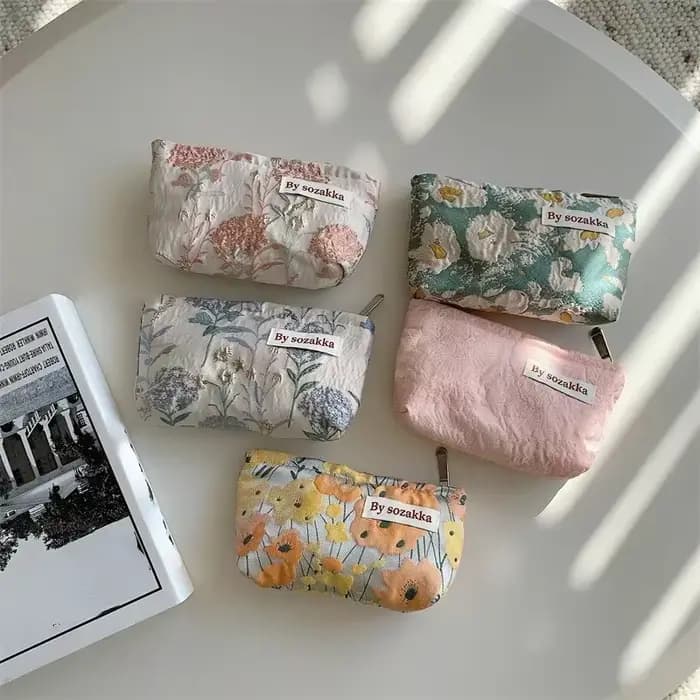 Sac à cosmétiques Floral, petit organisateur de maquillage, pochette de voyage pour articles de toil