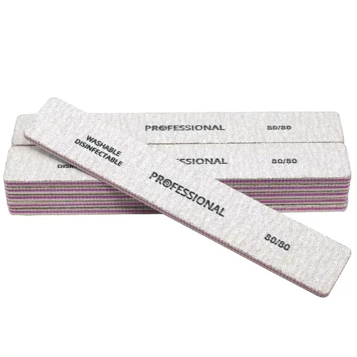 5 pièces/lot lime à ongles droite 80/80 grains lime de ponçage des ongles bloc tampon Lime a ongle l