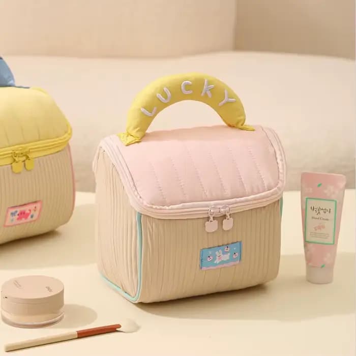 Trousse de Maquillage Portable à Motif Dessin Animé Mignon, Design Original, Sac Organisateur de Voy