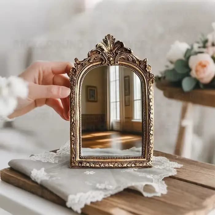 Miroir de vanité Vintage doré de mariage pour coiffeuse de mariée-miroir de maquillage décoratif orn