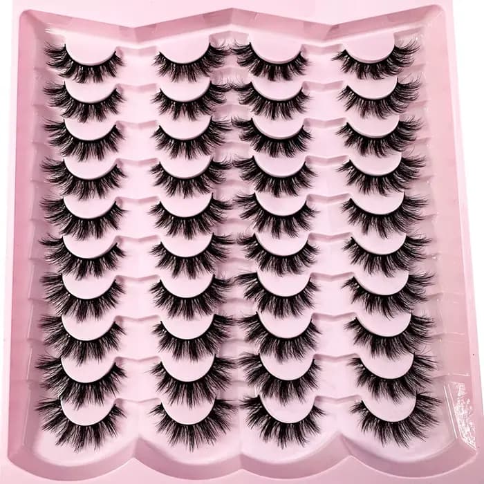 20 paires 5D cils moelleux D Curl cils épais oeil de chat cils doux vaporeux 8D Volume faux cils Ext