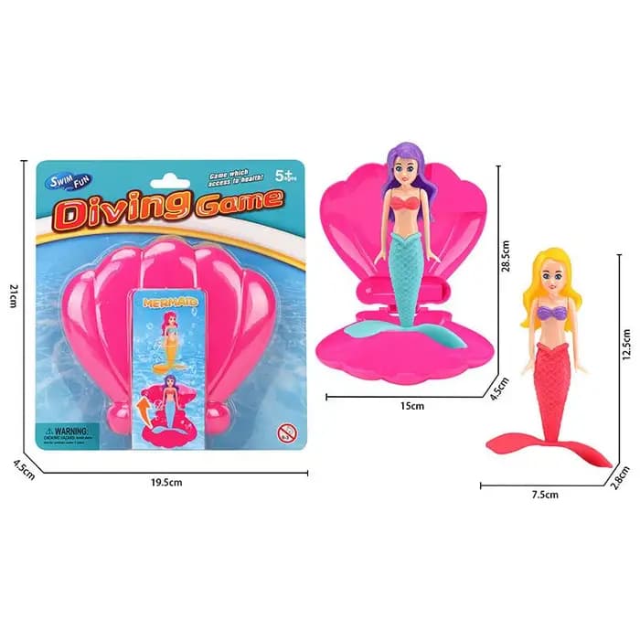 Jouets de piscine de sirène mignons, ornement de coquille de sirène, jouets au trésor, conception mo
