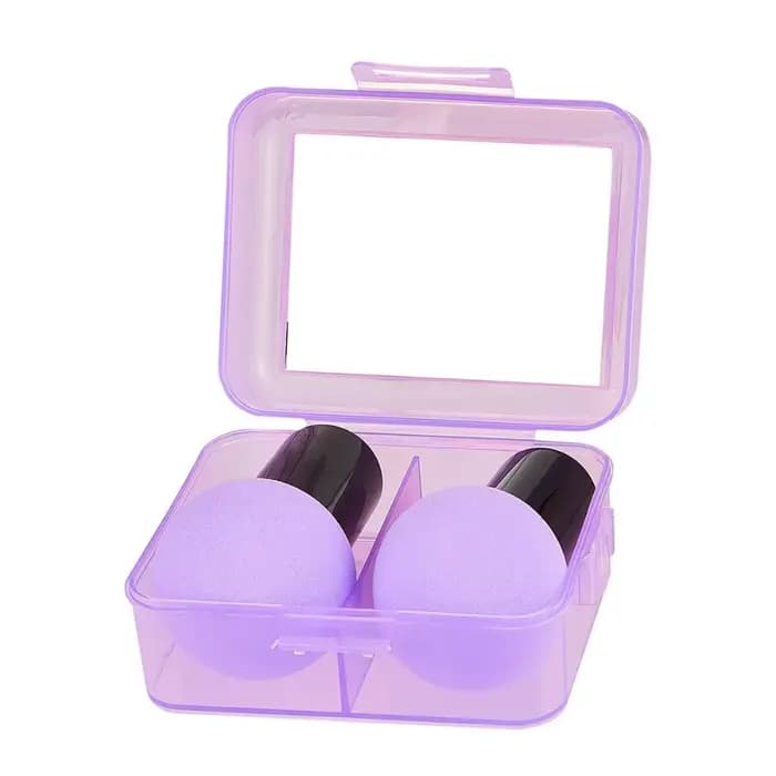 2 pièces/ensemble éponge de maquillage tête de champignon à Long manche Super douce pour sec humide