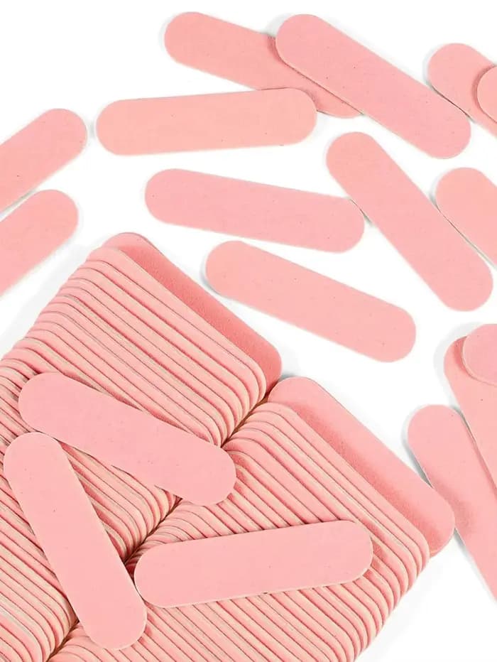 15 à 500 mini-limes à ongles roses double face en émeri pour manucure, pédicure, nail art, polissage