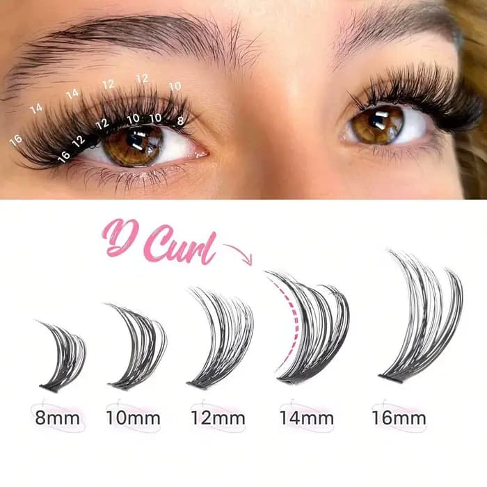 Lot de 200 pièces d'extensions de cils individuels, 8 à 16mm, look naturel, moelleux, réutilisables,