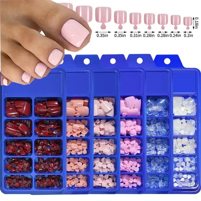 100/120 pièces faux ongles français court carré couverture complète faux ongles d'orteil acrylique r