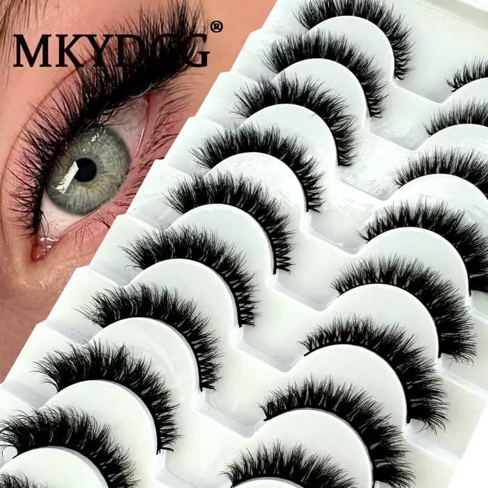 MKYDCG nouveau 10 paires 3D vison cils Faux vison moelleux cils doux complet épais vaporeux cils dra