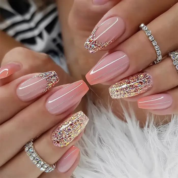 Faux ongles carrés courts, 24 pièces, bleu, vert, papillon, français, couverture complète, imperméab