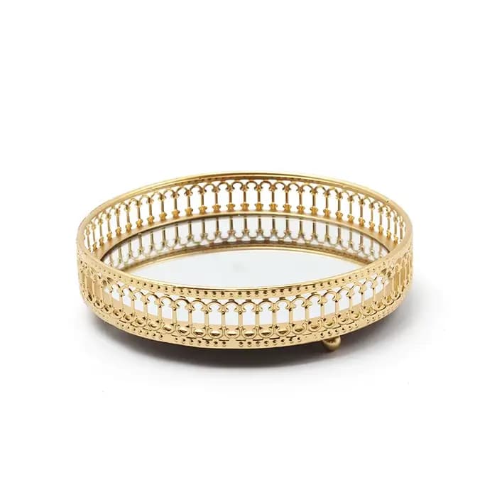 Ahunderjiaz-Ins Light Plateau de rangement pour bijoux miroir de luxe, boîte de rangement de bureau,