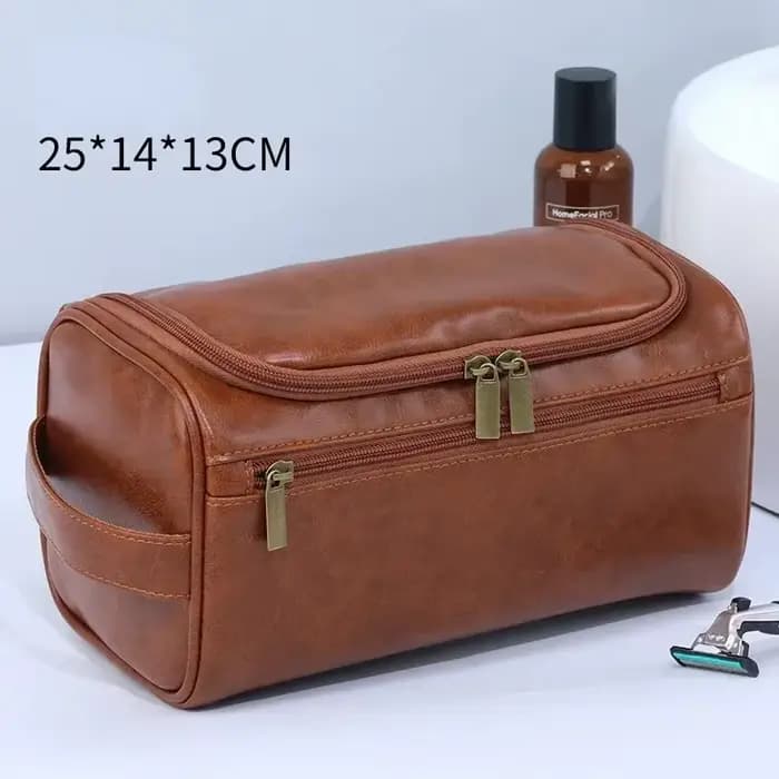 Trousse de toilette en cuir PU pour hommes et femmes, Kit Dopp, trousse de toilette suspendue pour h