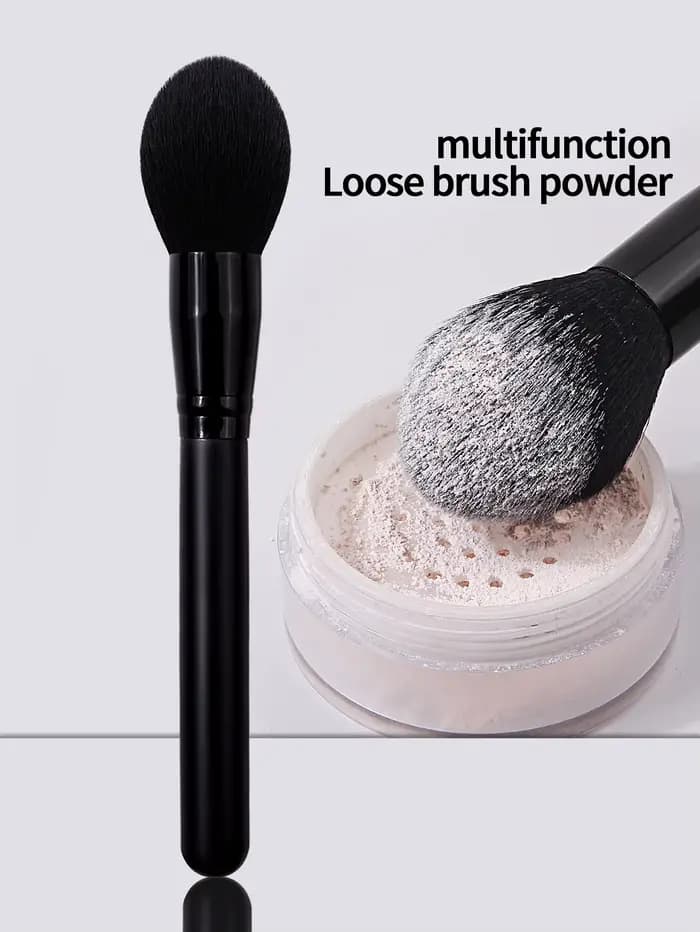Pinceau de maquillage noir, doux et moelleux, pour poudre libre, multifonctionnel, pour fond de tein