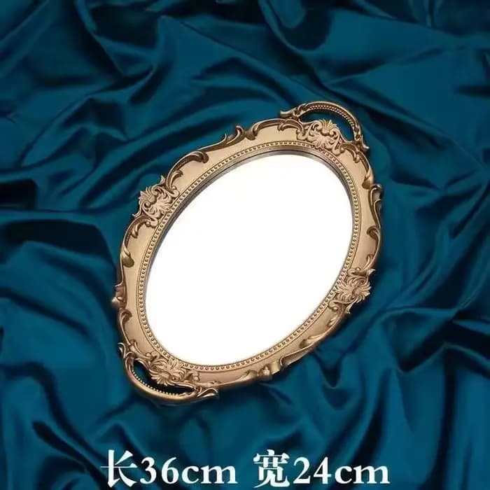 Miroir de maquillage vintage français avec cadre en résine, miroir d'instituts de cour, petit miroir