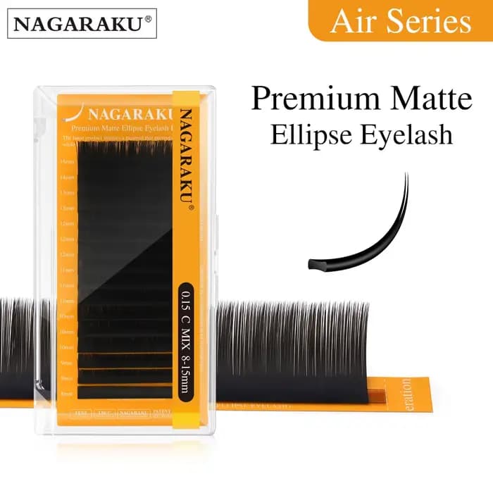 NAGARAKU nouvelle série Air Premium mat Ellipse cils haute densité pointes fendues cils légers natur