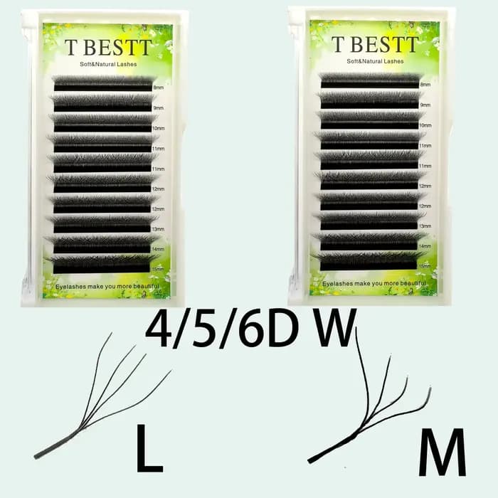 Tbestt brésilien Cilios L M Curl 5D 6DW Extensions de cils doux Cilios 5DW L M forme Extensions de c