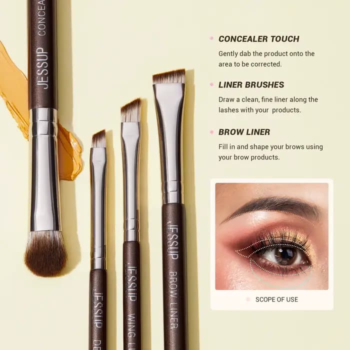 Jessup – ensemble de pinceaux de maquillage pour les yeux, professionnels, 15 pièces, pour fard à pa