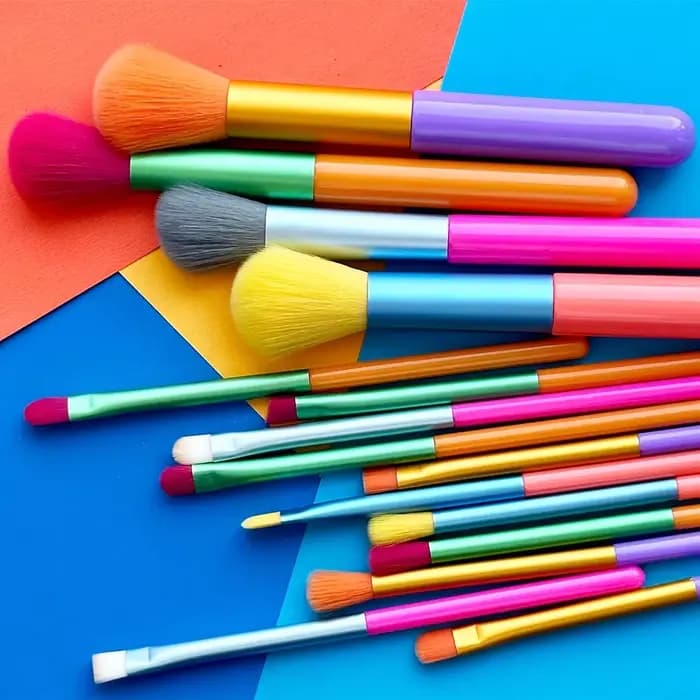 Pinceaux de maquillage 15 pièces ensemble de pinceaux de maquillage colorés fond de teint Contour Bl