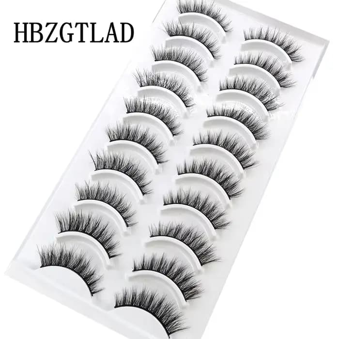 Extension de faux cils en vison, naturels, longs, faits à la main, volume 3d, maquillage, 10 paires,