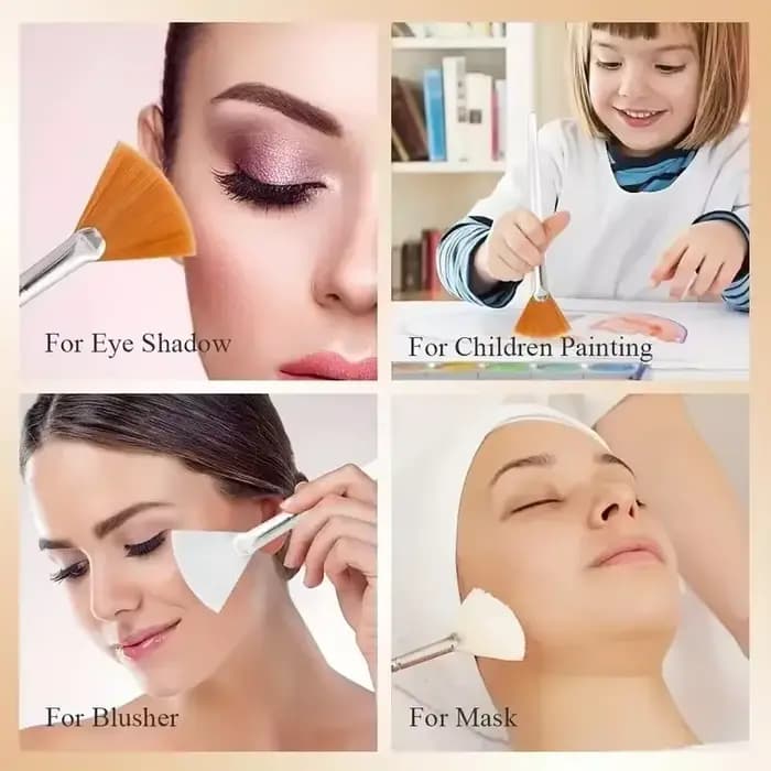 Brosses Faciales Pratiques en Forme d'Éventail, Applicateur de Masque Facial à Tête Plate, Doux et P