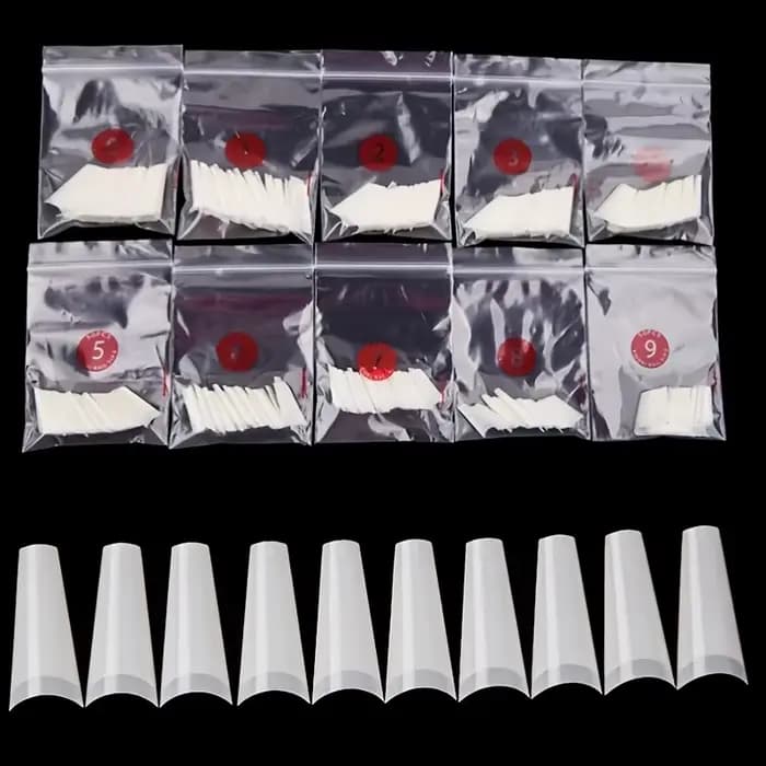 500 pièces faux ongles Art conseils français naturel Transparent cercueil faux ongles conseils acryl