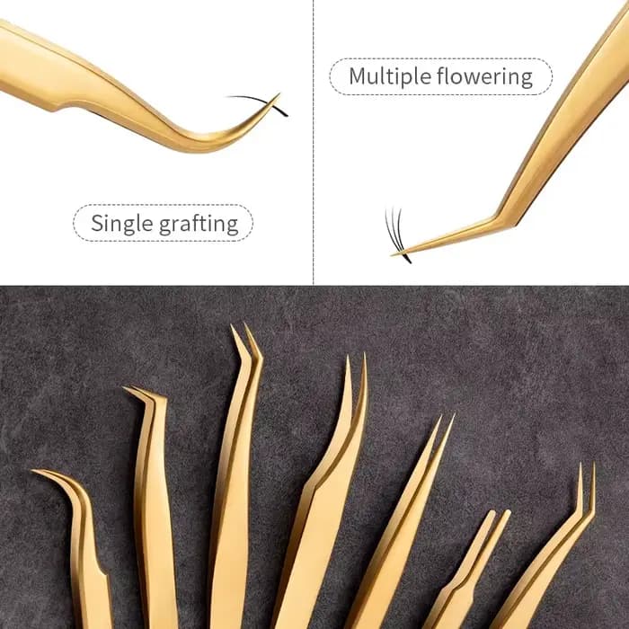 Ensemble de pincettes pour faux cils, 6 pièces, pour Extensions de cils en éventail, plantation de p