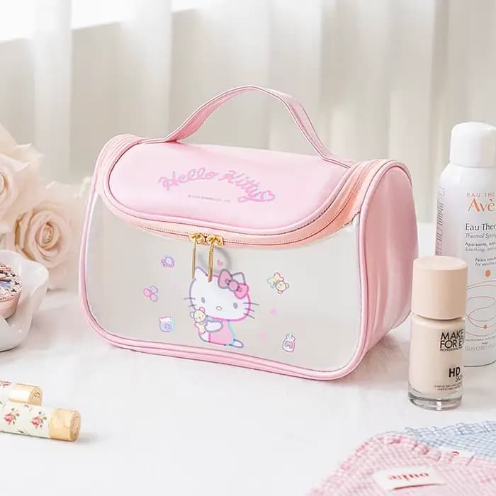 Sac à cosmétiques en cuir PU Sanrio | Hello Kitty Kuromi My Melody | Sac de toilette de voyage g