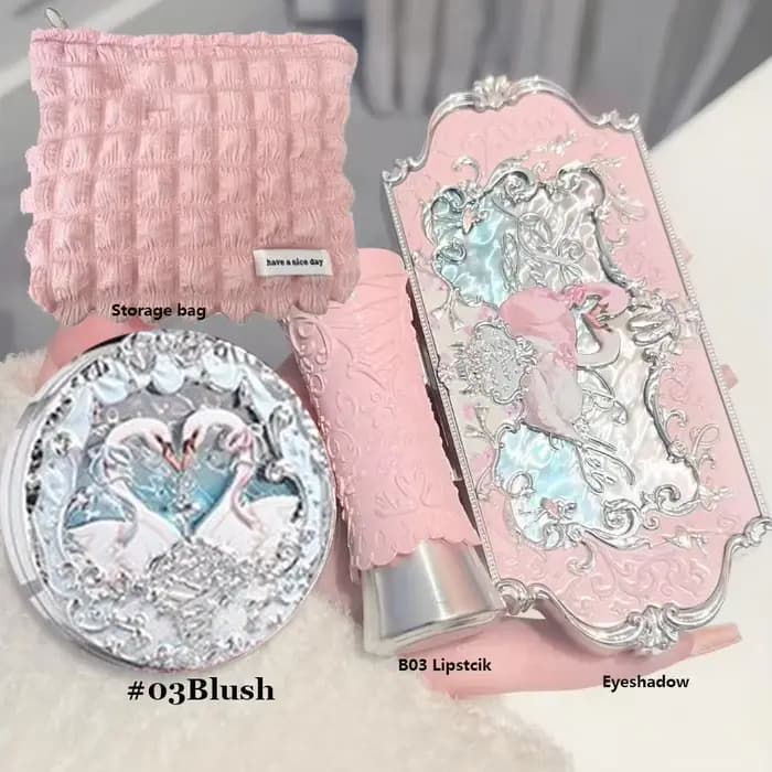 Coffret de maquillage Flower Knows, collection complète Swan Bear Garden, blush en relief, rouge à l