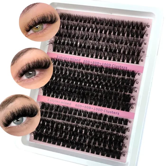 Nouveau 15 rangées bricolage 5D grappes de cils moelleux 60D-200D grappes de cils épais cils individ