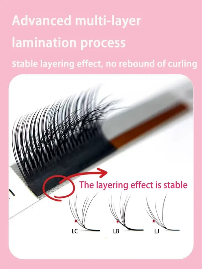 5D faux cils sauvages Extensions de cils de vison multicouche LB LC LJ Curl cils de haute qualité pr