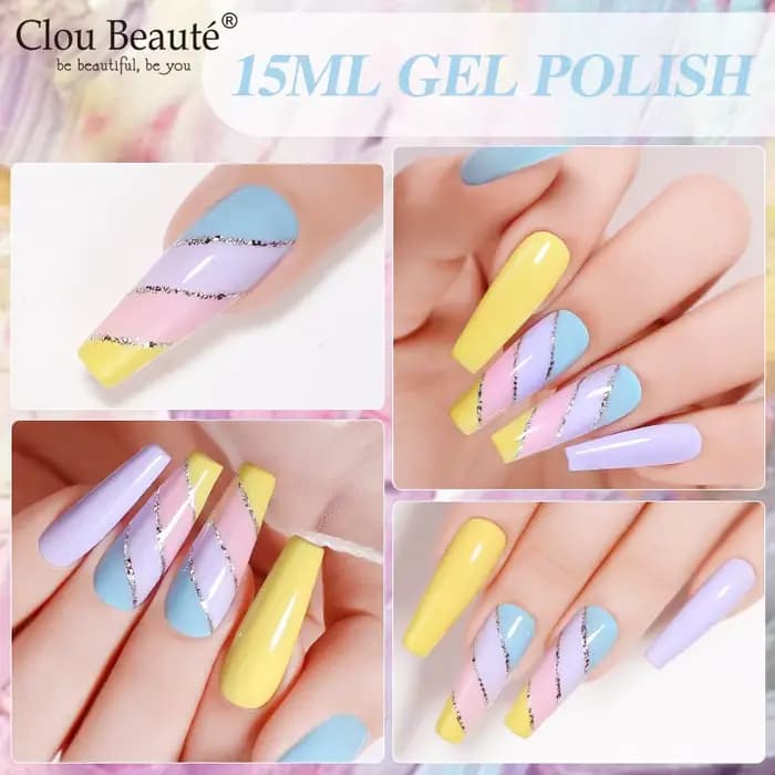 Clou Beaute 15ml rouge noir blanc vert néon Gel vernis à ongles couche de finition velours haut 400