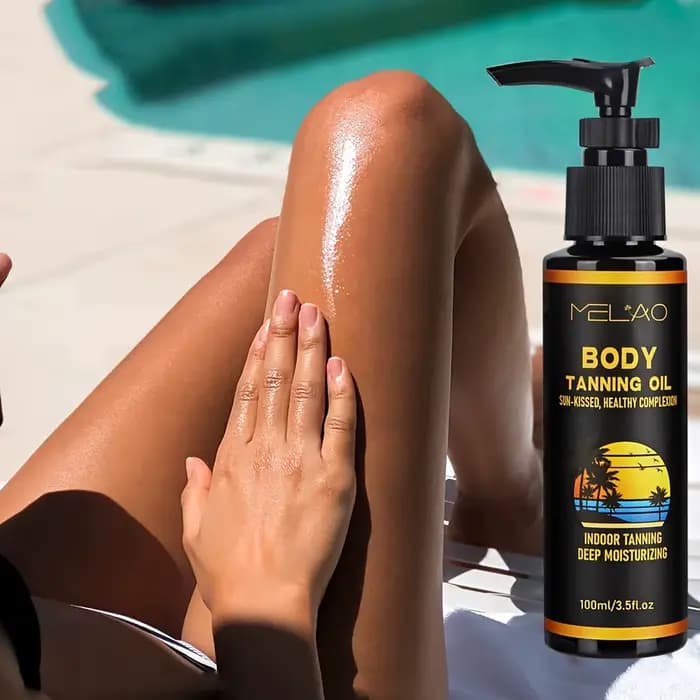L'intensificateur de bronzage à l'huile de bronzage MELAO empêche le bronzage plus rapide et plus fo