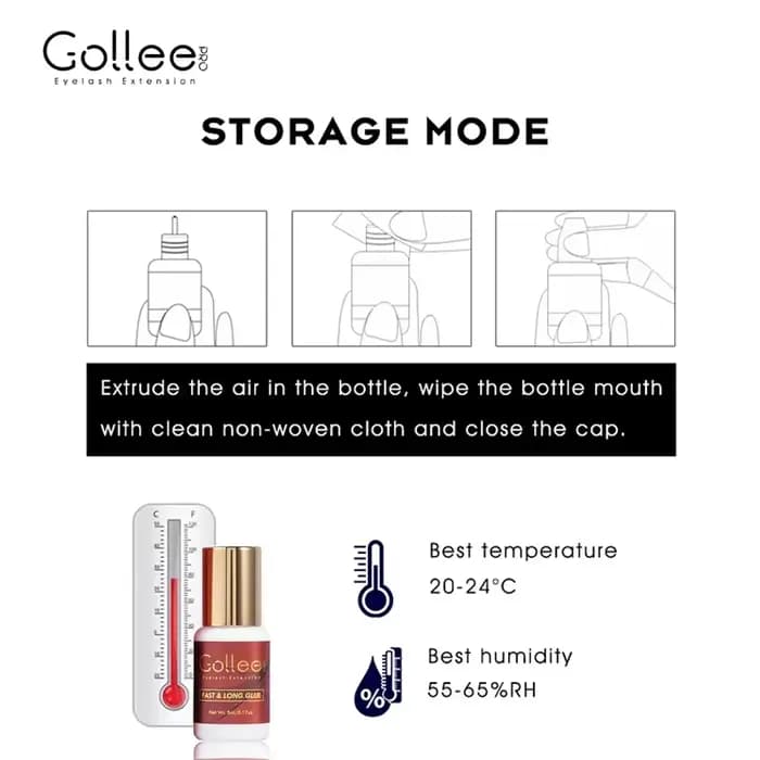 Gollee 5 pièces 1s colle à séchage rapide pour Extension de cils fournitures d'extensions de cils av