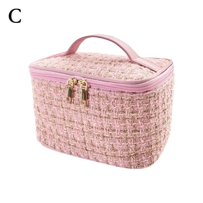 Nouveau Sac à Maquillage Tricoté pour Femme 2026 – Trousse de Maquillage Portable Tendance Grande Ca