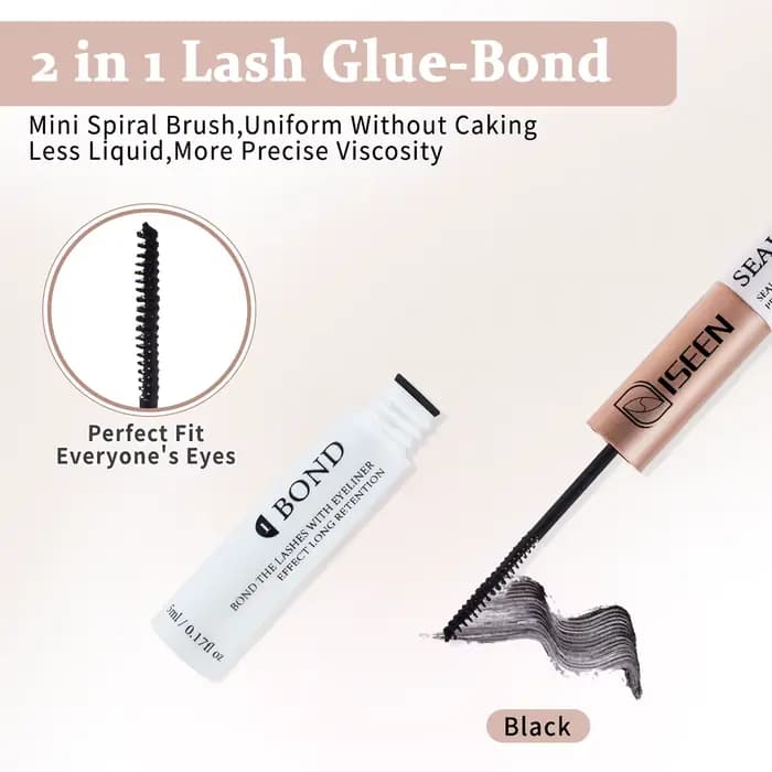 Colle pour cils individuels Bond and Seal 2 en 1, tenue super forte, extension de cils longue durée,