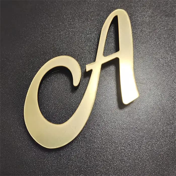 Grande taille 20 cm or 3D acrylique miroir Surface lettres anglaises Stickers muraux décor à la mais