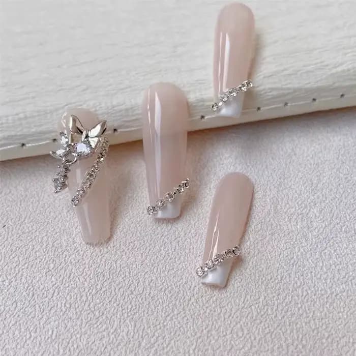 Chaîne de cristal de luxe longue 100/50cm, breloques pour ongles, 1.5/2mm, brillant clair/AB diamant