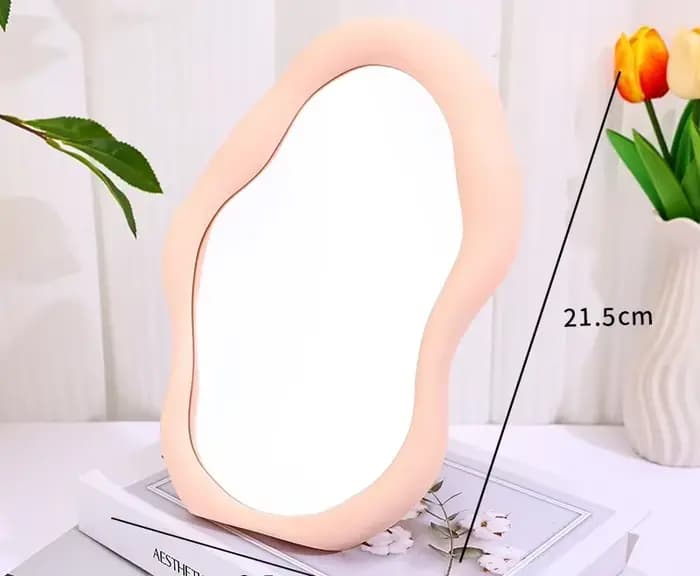 Affichage maquillage miroirs décoratifs cadre irrégulier esthétique coiffeuse miroir Portable asymét