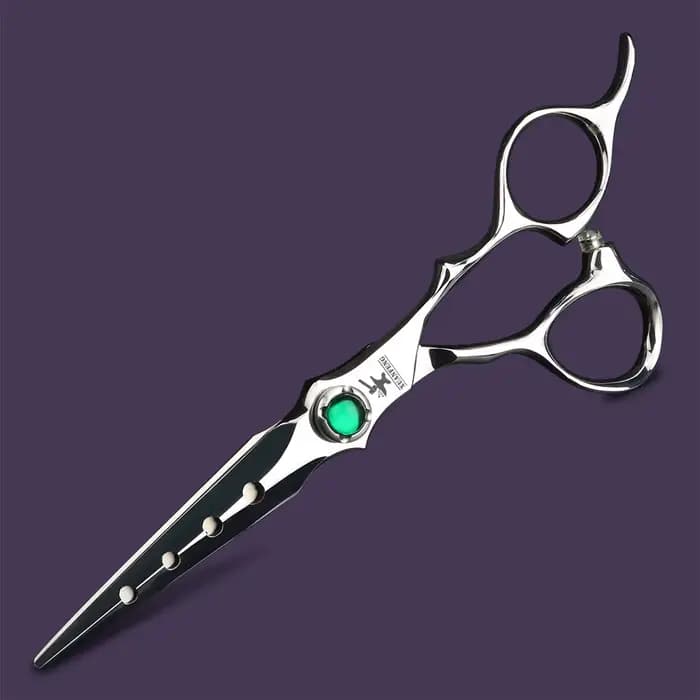 XUANFENG VG10 acier émeraude vis argent ciseaux à cheveux ciseaux de coupe de barbier et ciseaux ami